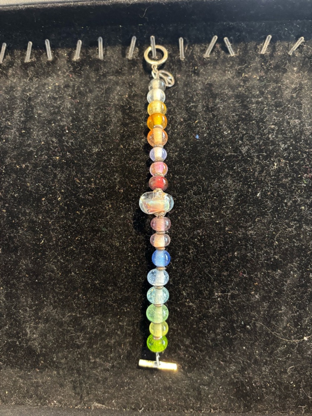 Glass lamp work bead bracelet